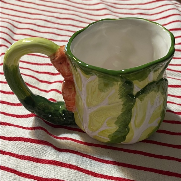 Ceramic Bunny Accent Coffee Mug - White & Green - Picture 2 of 5